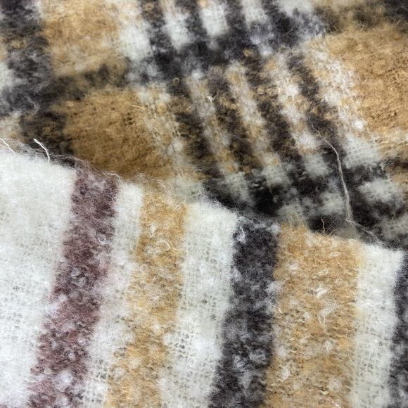 Quagga Tan Brown Plaid Soft Blanket Scarf - Picture 11 of 11